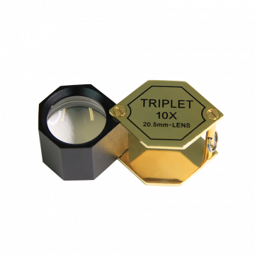 saxon 10x Metal Loupe Jeweller Magnifier Gold (20.5mm) - SKU#332052