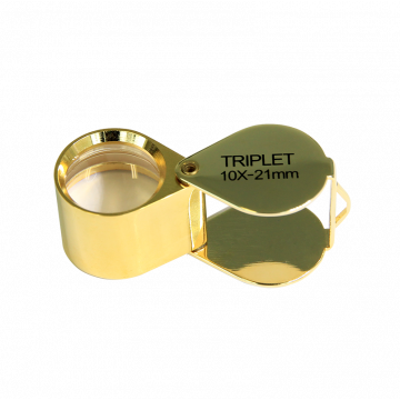 saxon 10x Metal Loupe Jeweller Magnifier Gold (21mm) - SKU#332062