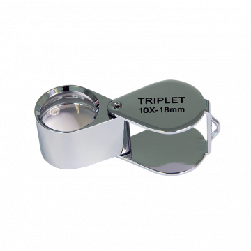 saxon 10x Metal Loupe Jeweller Magnifier Silver (18mm) - SKU#332033