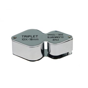 saxon Metal Loupe Dual Jeweller Magnifier - 10x/20x with 18mm/10mm - SKU#332105