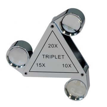 saxon Metal Loupe Triplet Jeweller Magnifier - 10x, 15x and 20x - SKU#332003