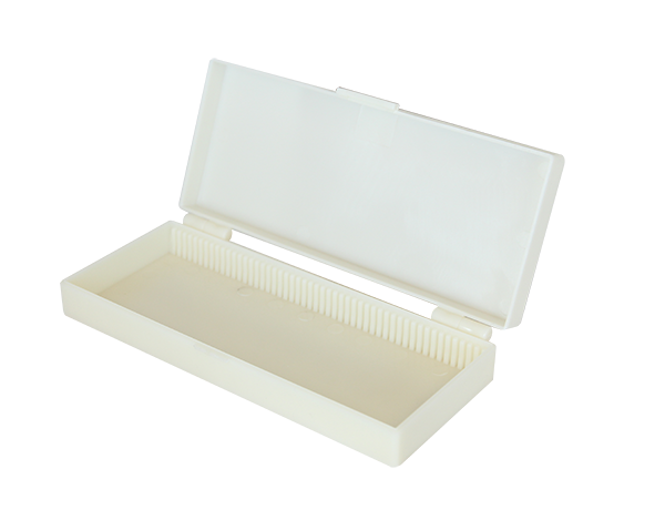 Case for microscopic slides that suit biological microscopes, manufactured by saxon.