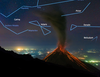 Volcano of Fire Erupts Under the Stars